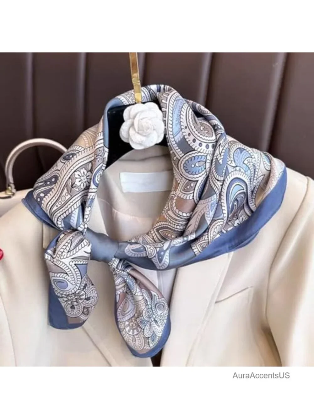 100% Mulberry Silk Square Neckerchief Scarf for Women